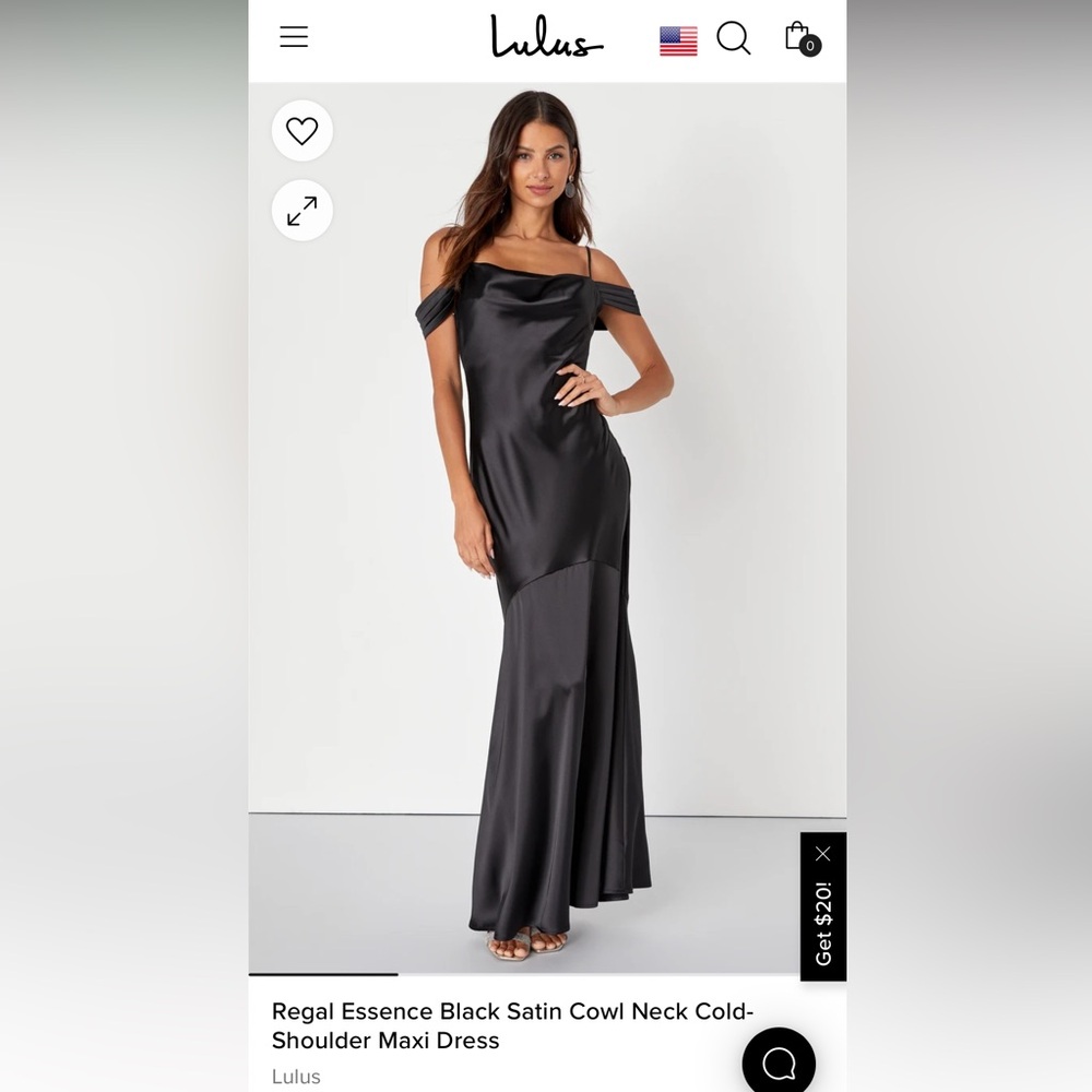 Never worn satin black dress.